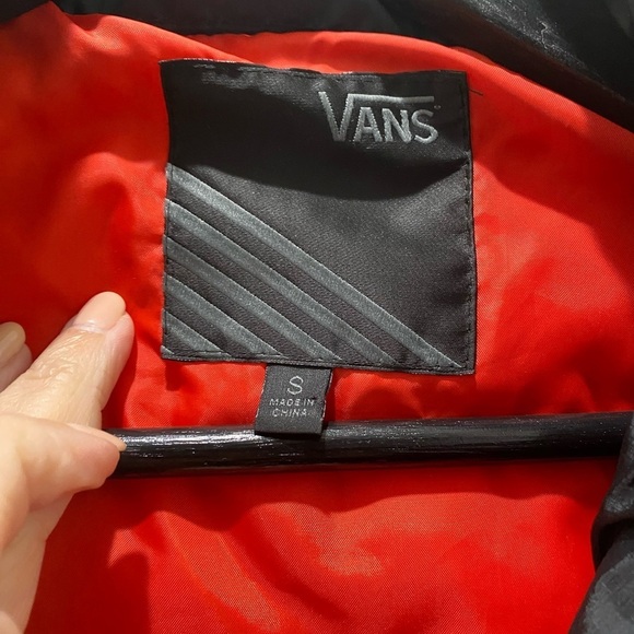 VANS Jacket Black Polka Dots on Black Jacket with Red Details, Small - Picture 2 of 9
